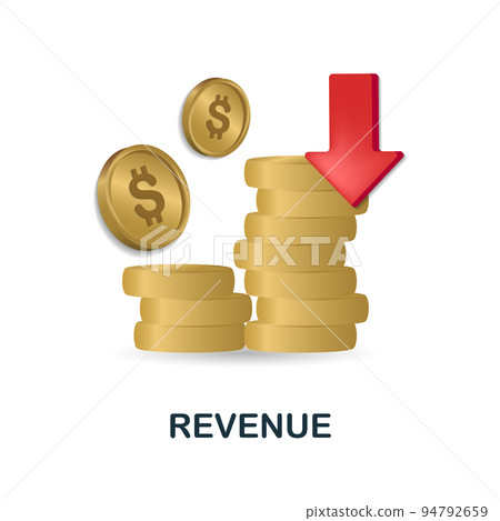 Revenue icon. 3d illustration from business plan collection. Creative Revenue 3d icon for web design, templates, infographics and more 94792659