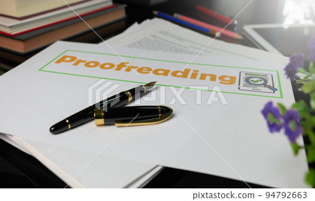 pen on paper in proofreading service office pen on paper in proofreading service office 94792663