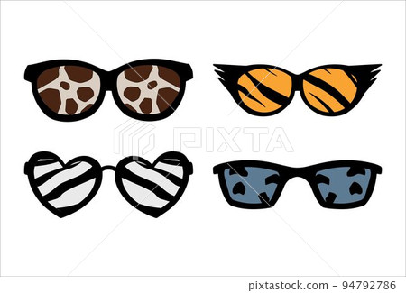 Collection of Sunglasses with Animal Pattern Vector  94792786