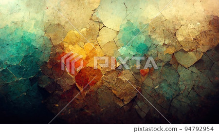 Dry cracked abstract background with paint...-插圖素材 [94792954] - PIXTA圖庫
