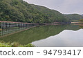 Reservoir landscape with a bridge installed 94793417