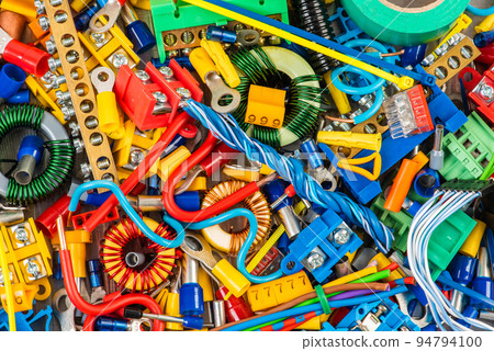 Parts of electrical installation closeup 94794100