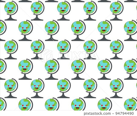 Seamless Pattern Globe Stand Funny Character  94794490