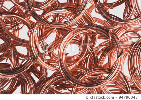 Copper wire scrap isolated on white background Copper wire scrap isolated on white background 94796048