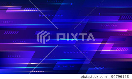 Abstract technology futuristic blue and pink neon color geometric arrows shapes motion background Abstract technology futuristic blue and pink neon color geometric arrows shapes motion background 94796158