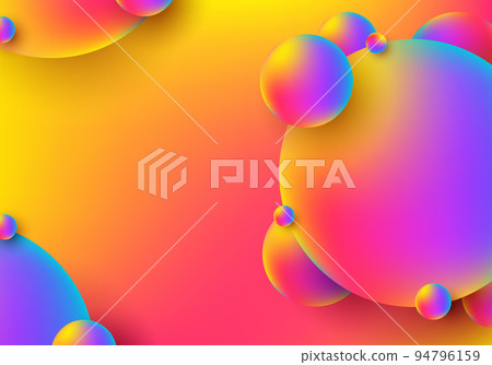 3D circles shapes vibrant colors overlapping layered on colorful background 3D circles shapes vibrant colors overlapping layered on colorful background 94796159