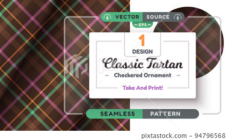 Halloween Tartan seamless pattern, merry christmas texture, checkered scottish fabric Halloween Tartan seamless pattern, merry christmas texture, checkered scottish fabric 94796568
