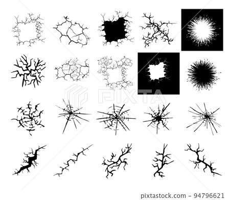 Set of cracks. Vector illustration 94796621