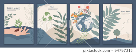 Ecology and environment conservation concept poster template. Eco planet. Environmental Protection. Cooperation for an ecological environment and for a green and clean land and nature Ecology and environment conservation concept poster template. Eco planet. Environmental Protection. Cooperation for an ecological environment and for a green and clean land and nature 94797315
