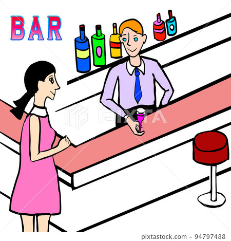 Overseas travel illustration bar Overseas travel illustration bar 94797488