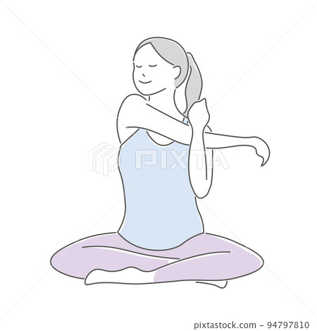 Illustration of a woman stretching Illustration of a woman stretching 94797810
