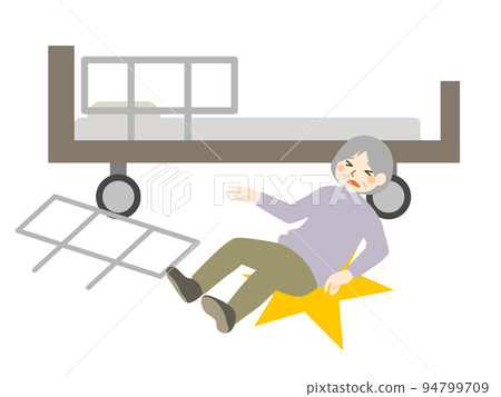 床上摔倒老人 94799709