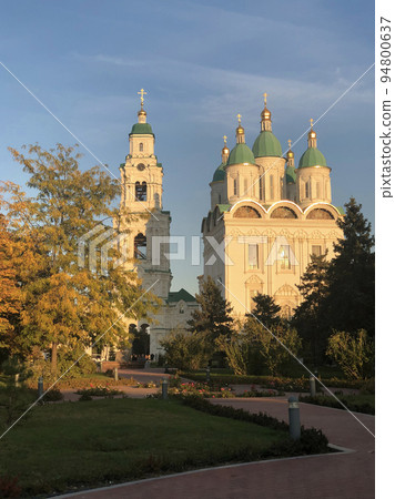 Cathedral of the Assumption and Bell Tower in Astrakhan kremlin in Russia Cathedral of the Assumption and Bell Tower in Astrakhan kremlin in Russia 94800637