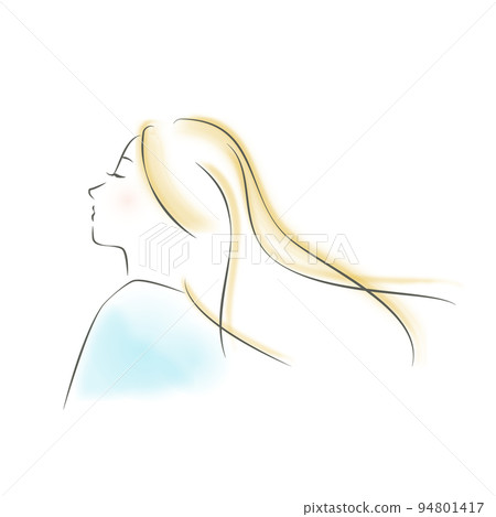 Female illustration looking up feeling the wind blue / no vector Female illustration looking up feeling the wind blue / no vector 94801417