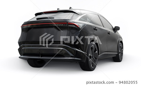 Black electric SUV car of the new generation on a white background. 3d rendering. 94802055