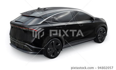Black electric SUV car of the new generation on a white background. 3d rendering. 94802057