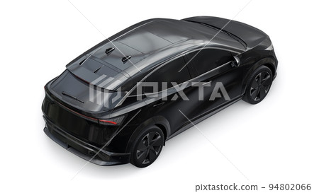 Black electric SUV car of the new generation on a white background. 3d rendering. 94802066