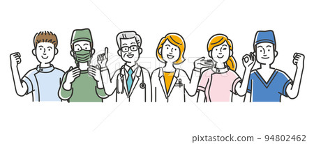 Upper body set of medical workers 94802462