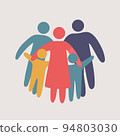 Family silhouettes. Happy family icon multicolored  94803030