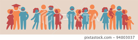 Family silhouettes set Family silhouettes set 94803037