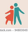 Happy family icon multicolored in simple figures.  94803049