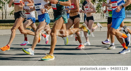 group runners athletes running city marathon group runners athletes running city marathon 94803129