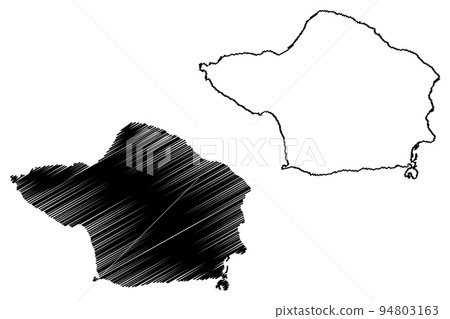 Faial island (Azores Archipelago, Portugal, Portuguese Republic) map vector illustration, scribble sketch Ilha Azul, Fayal or Blue Island map Faial island (Azores Archipelago, Portugal, Portuguese Republic) map vector illustration, scribble sketch Ilha Azul, Fayal or Blue Island map 94803163