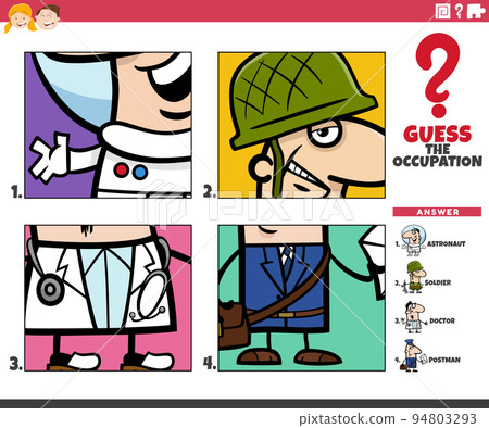 guess the occupation cartoon educational task for children 94803293