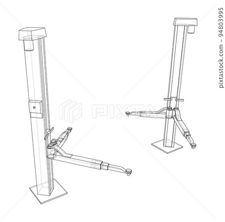 Car lift stand tower. Vector Car lift stand tower. Vector 94803995