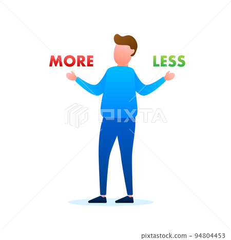 More and less balance on the scale. Balance on scale. Business Concept. vector illustration. More and less balance on the scale. Balance on scale. Business Concept. vector illustration. 94804453