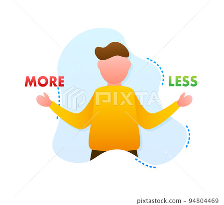 More and less balance on the scale. Balance on scale. Business Concept. vector illustration. More and less balance on the scale. Balance on scale. Business Concept. vector illustration. 94804469