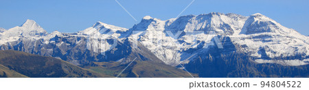 Steghorn, Wildstrubel and other mountains seen from Rinderberg, Zweisimmen. 94804522