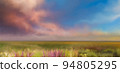 Sunset evening in steppe background illustration 94805295