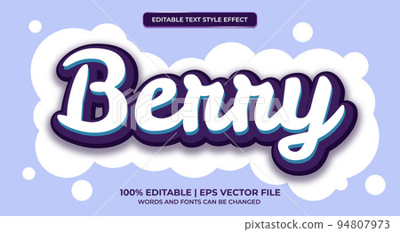 Editable text effect fruit berry style 94807973