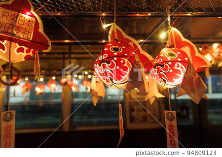 Goldfish Neputa train on the Konan Railway Owani Line (Aomori Prefecture) Close-up 94809123
