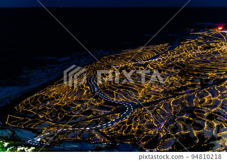 Wajima City, Ishikawa Prefecture: Shiroyone Senmaida Shining in Illumination Wajima City, Ishikawa Prefecture: Shiroyone Senmaida Shining in Illumination 94810218