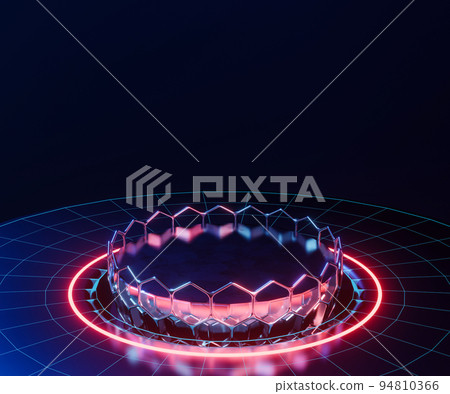 3d rendering empty sci fi podium for product display. 94810366