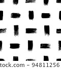 Dashes and short lines vector seamless pattern. 94811256