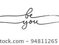 Be you vector line lettering isolated on white. 94811265