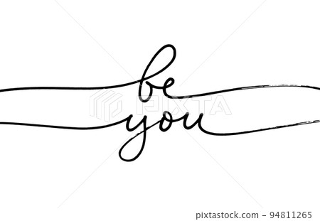 Be you vector line lettering isolated on white. 94811265