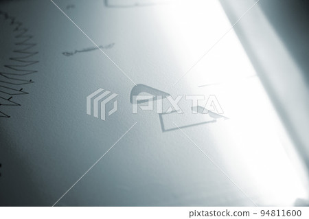 3D printer printing process. High-speed printing of an object on a 3D printer from powder close-up. Creation of a three-dimensional volumetric model on a 3D printer. MJF printing additive technology. 3D printer printing process. High-speed printing of an object on a 3D printer from powder close-up. Creation of a three-dimensional volumetric model on a 3D printer. MJF printing additive technology. 94811600