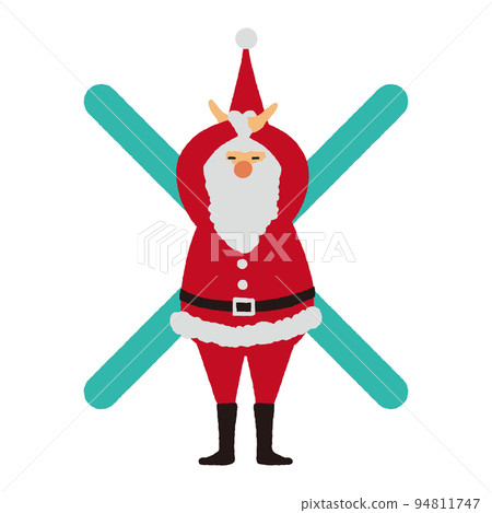 Illustration of Santa Claus doing a cross pose Illustration of Santa Claus doing a cross pose 94811747