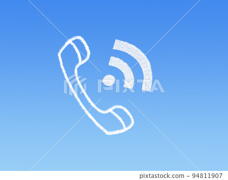 wifi phone cloud shape on blue sky 94811907