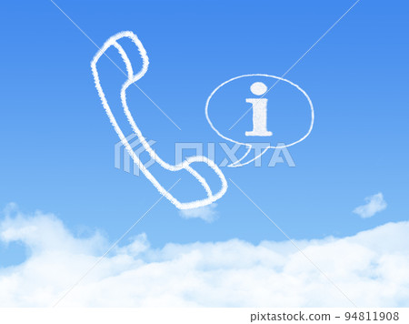 infomation phone cloud on blue background infomation phone cloud on blue background 94811908