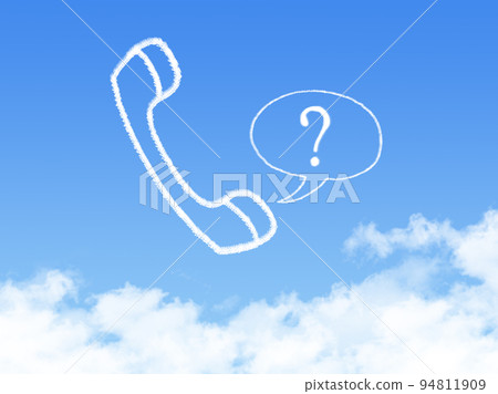 question phone cloud on blue background 94811909