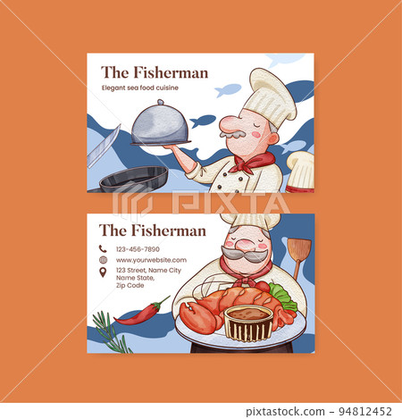 Name card template with chef day concept,watercolor style Name card template with chef day concept,watercolor style 94812452