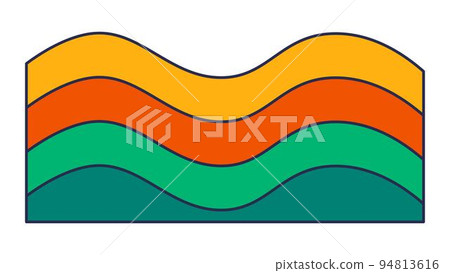 Colorful waves or rainbow curves, sticker icon 94813616