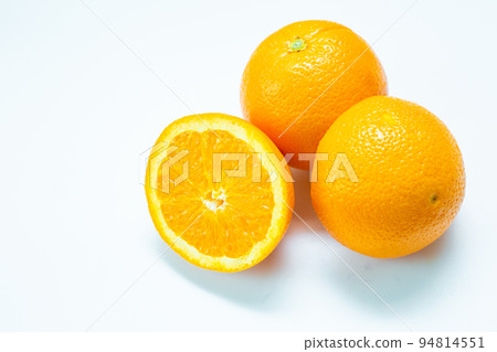 Fresh orange cut fruit on white background 94814551