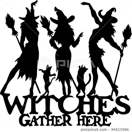 Coven of witches, party - Funny Halloween - Halloween Decor. Halloween Party Coven of witches, party - Funny Halloween - Halloween Decor. Halloween Party 94815066