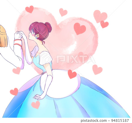 A princess holding hands with a prince Heart 94815187